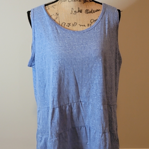 French Laundry blue tiered sleeveless top - Picture 1 of 4